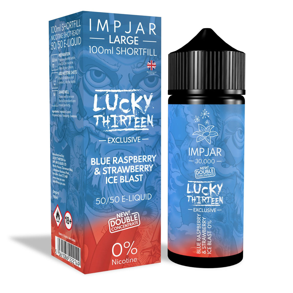Blue Raspberry & Strawberry Ice Blast Lucky 13 100ml